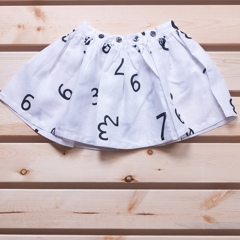 Spring Collection : 1, 2, 3 Linen Flare Skirt White 