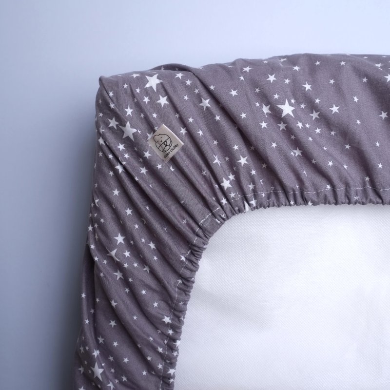 Starry Grey Cot Fitted Sheets
