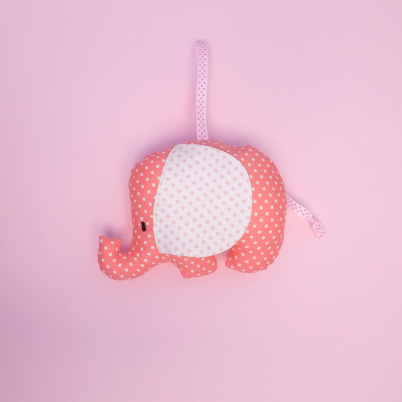 Rattle Pink Elephant Plush Toy