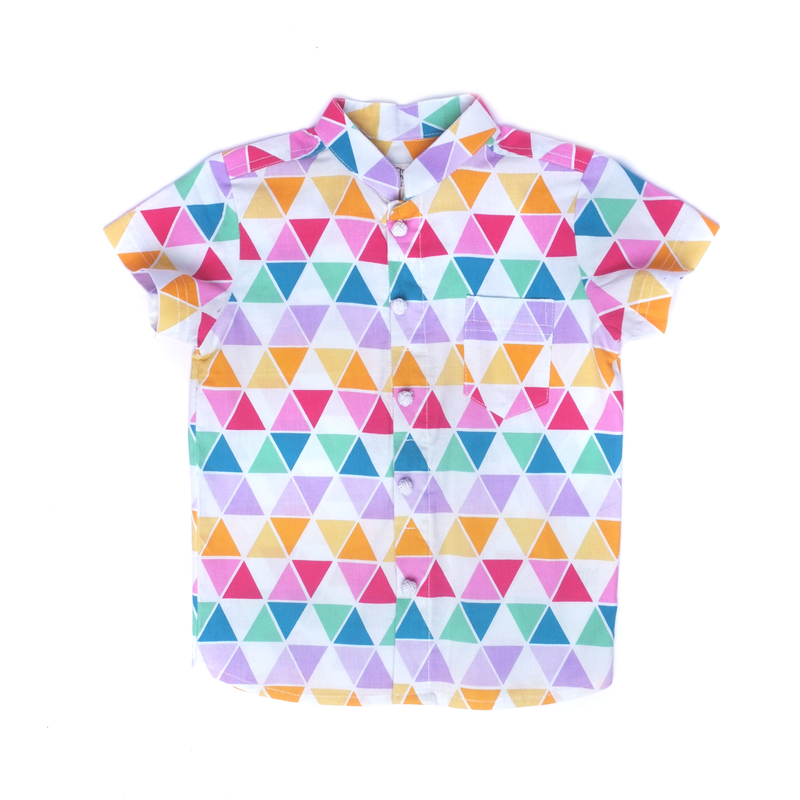 Fun Triangles Mandarin shirt