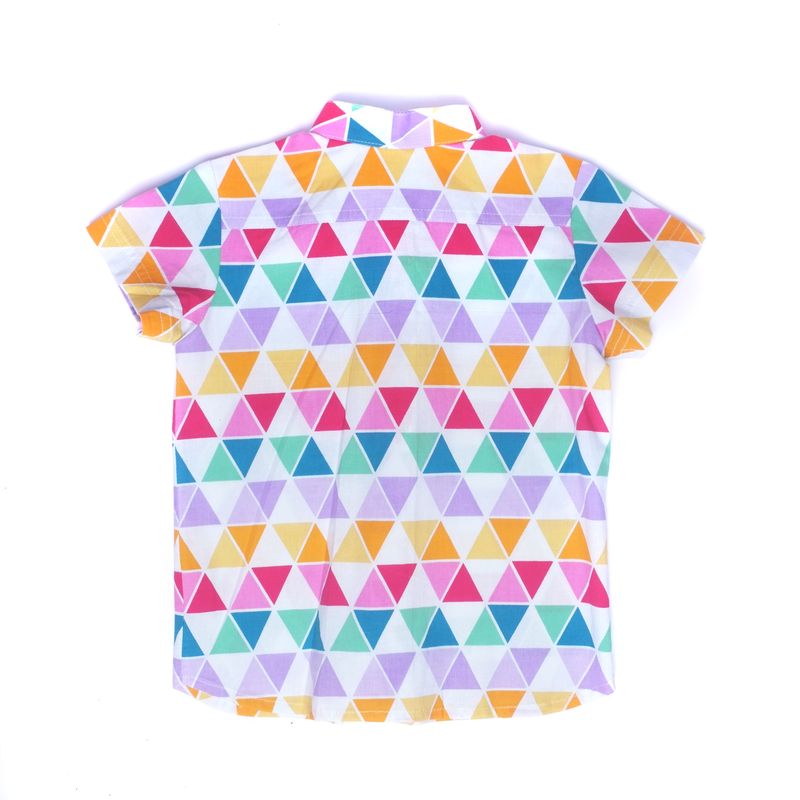 Fun Triangles Mandarin shirt