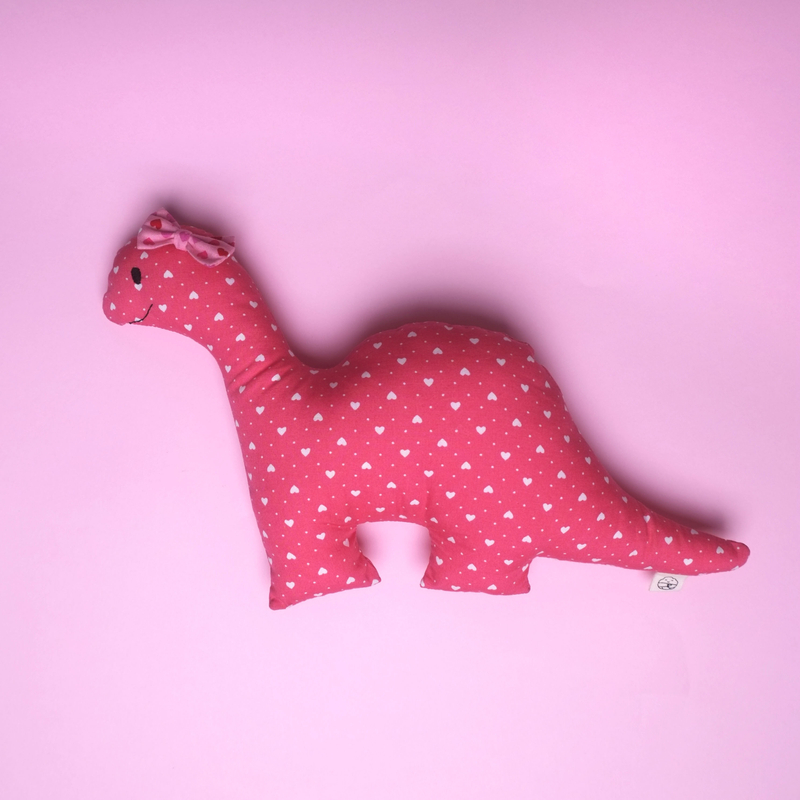 Little Miss Pink Rattle Dino Plush Toy