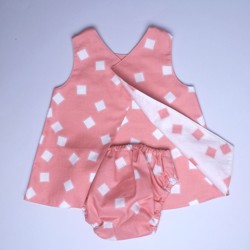 Rach's Reversible Dress - Dusty Pink Sugarcubes
