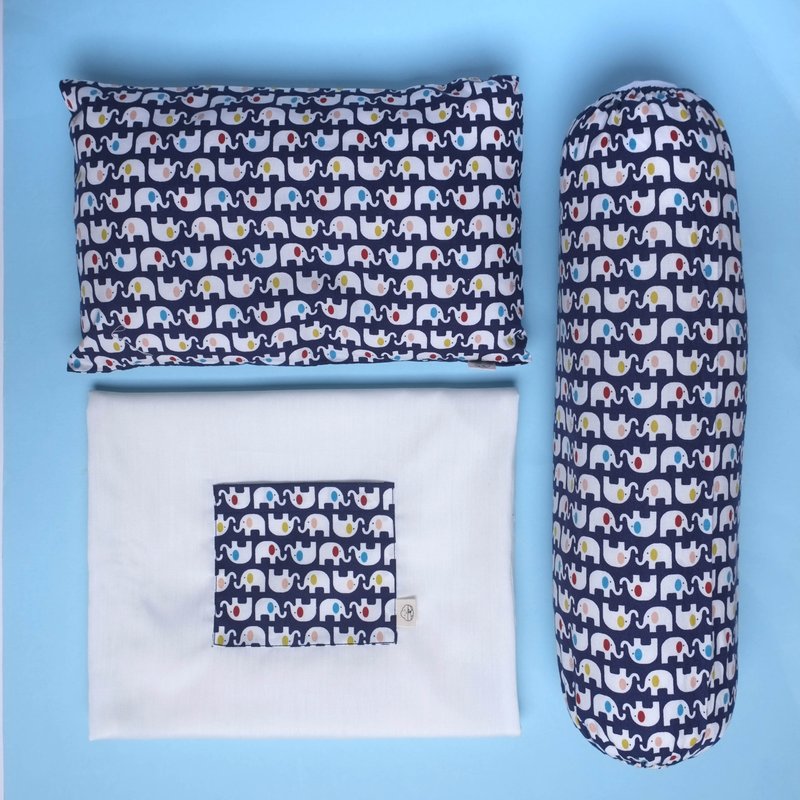 Two is better than one bundle- Pillow & Bolster (Navy Elly)