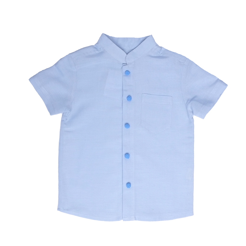 Baby Blue Mandarin Shirt