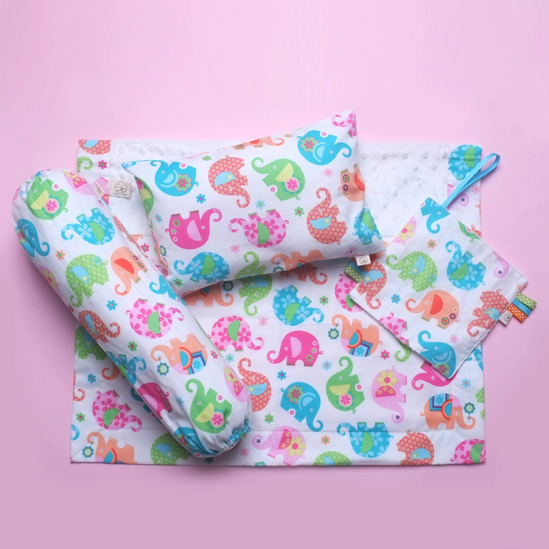 Colorful Elephant Stroller Blanket Gift Set 