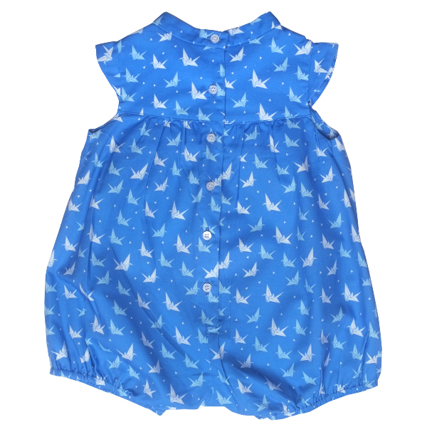 Baby Girl's Bubble Romper - Blue Papercranes