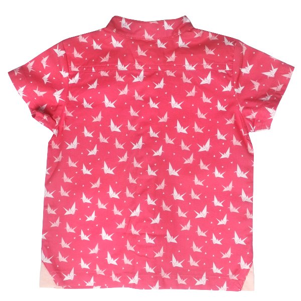Boy's Tri-Tip Shirt - Coral Papercranes