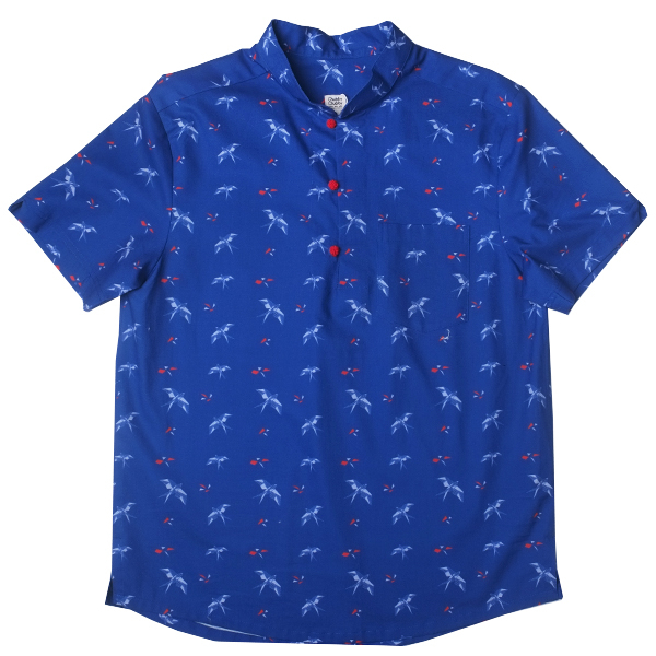 Daddy's V-Cut Sleeve Shirt - Navy Red Swallows