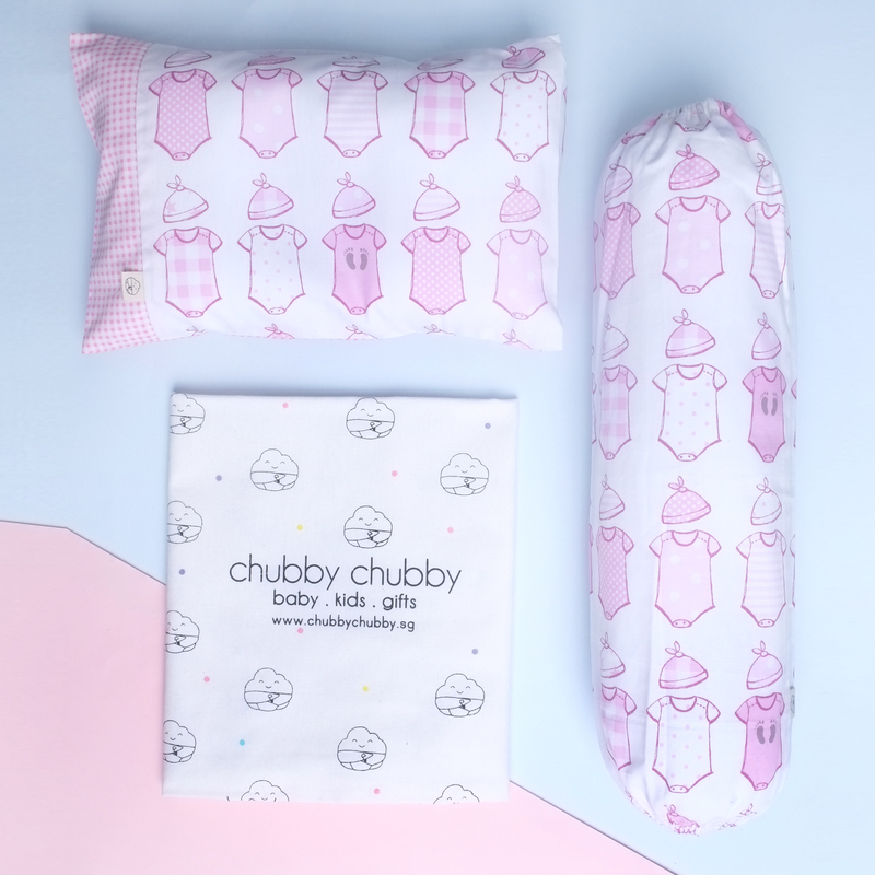 Two is better than one bundle- Pillow & Bolster Baby Onesies- Pink