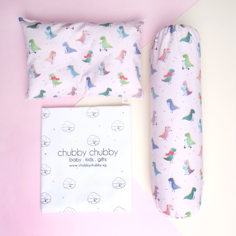 Two is better than one bundle- Pillow & Bolster Playful Dinos Pink