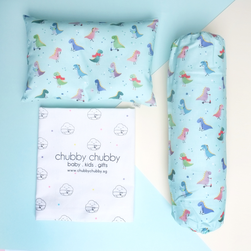 Two is better than one bundle- Pillow & Bolster Playful Dinos Mint