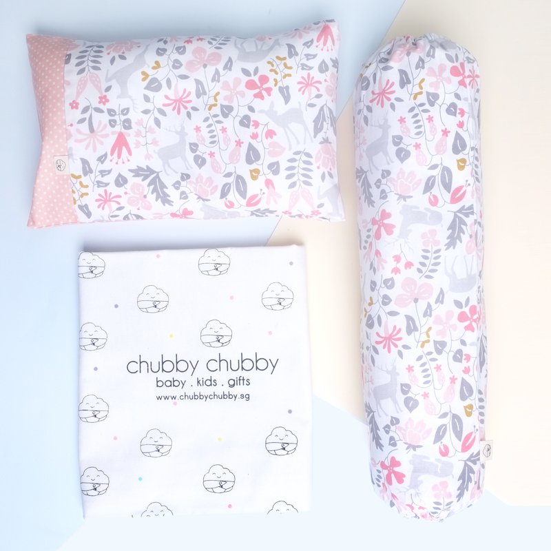Two is better than one bundle- Pillow & Bolster Enchanted Forest Dusty Pink