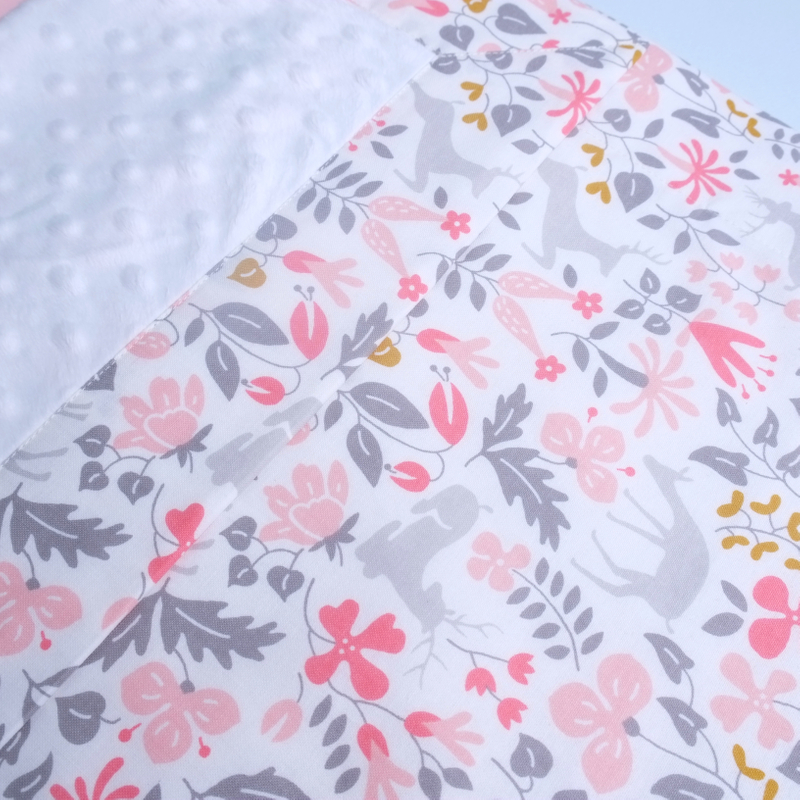 Minky Baby Blanket- Enchanted Forest Dusty Pink