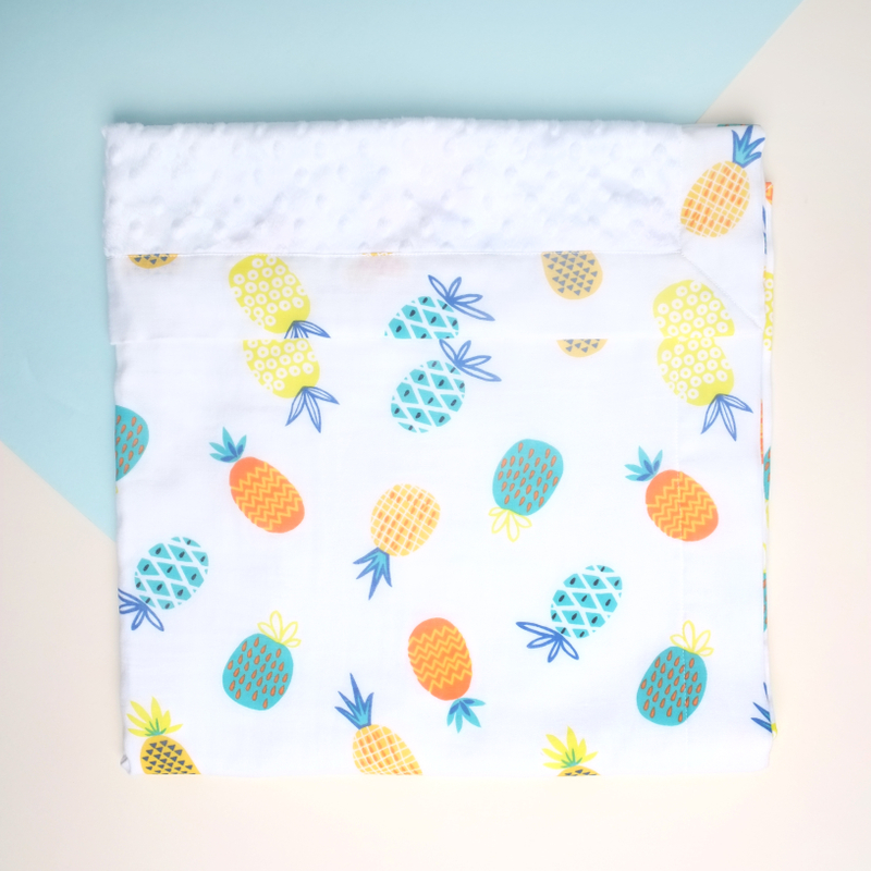 Minky Baby Blanket- Pineapples Summer Fun