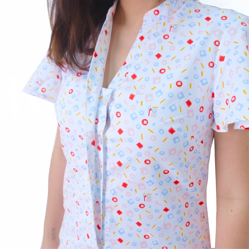 Mommy's Shirt Cheongsam - Playful Blocks - Pastel 