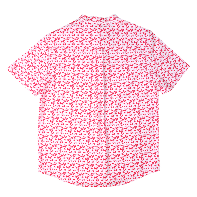 Boy's Knot Shirt - Red geometrics