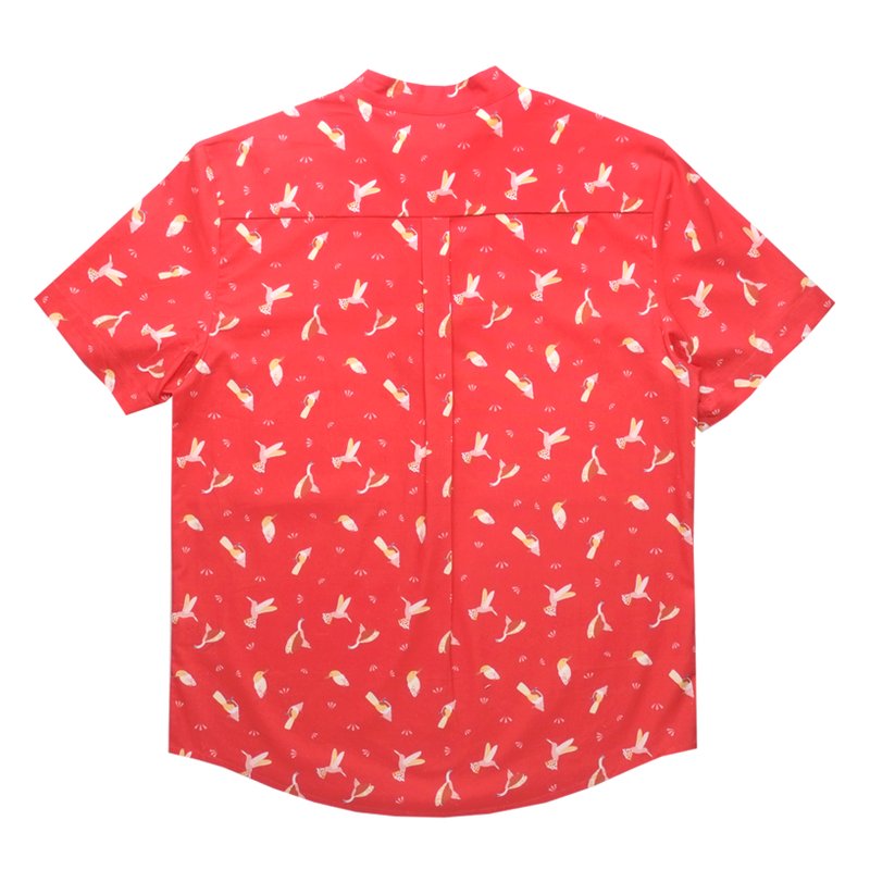 Daddy's Knot Shirt - Prosperity Birds - Red