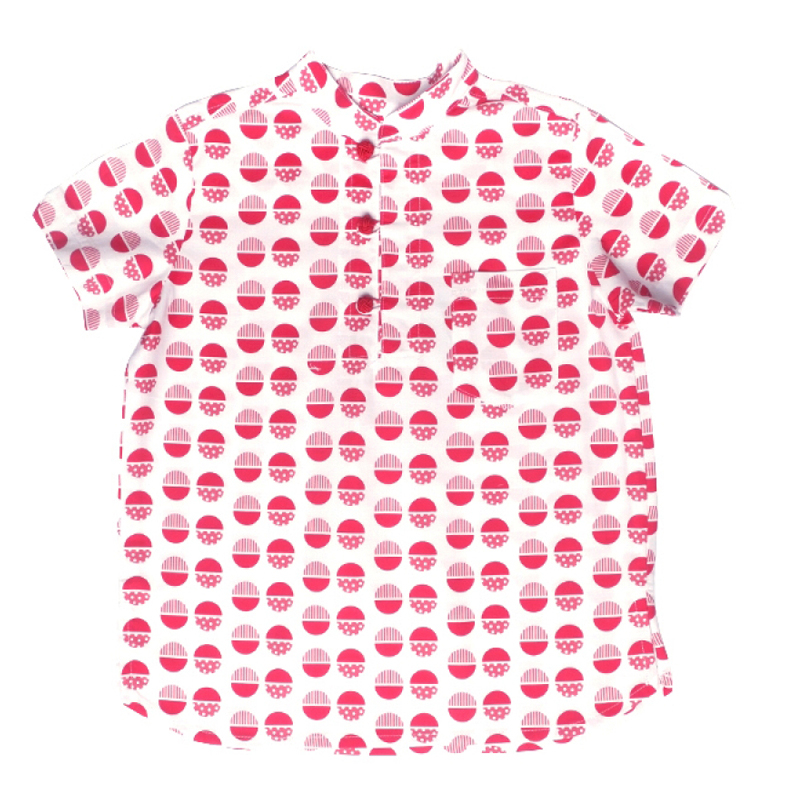 Boy's Knot Shirt - Red Circles 