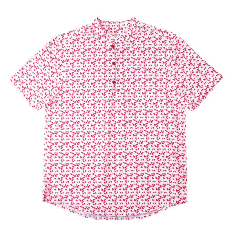 Daddy's Knot Shirt - Red Geometric 
