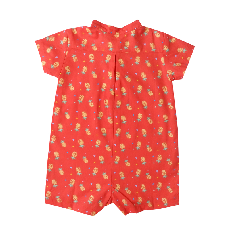 Baby Boy Knot Romper - Wang Pineapple - Orange