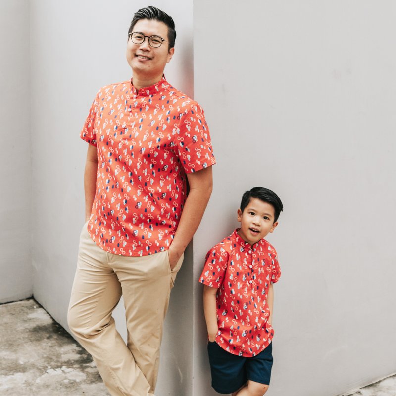 Boy's Knot Shirt - Red Infinity Huat