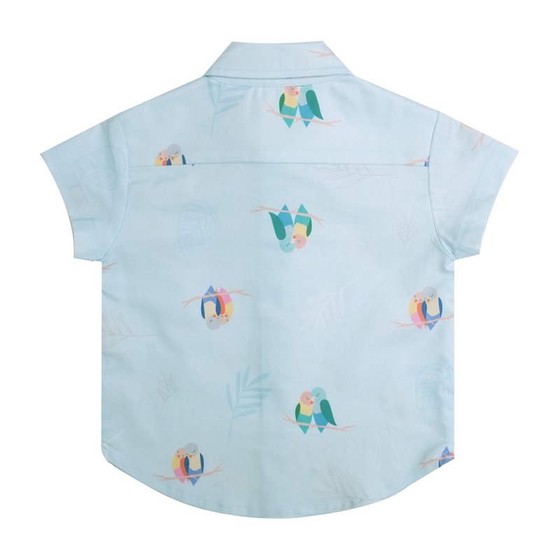 Boy's Shirt - Mint Lovebirds