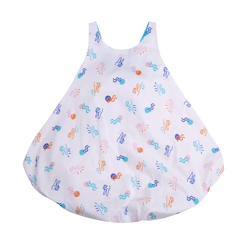 Girls' Bubble Tie Back Dress - White Victory Yay