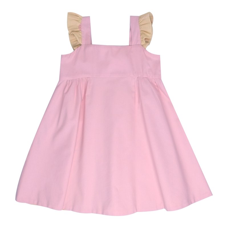 Girls' Reversible Sweet Bow Dress - Yellow Longevity Peaches