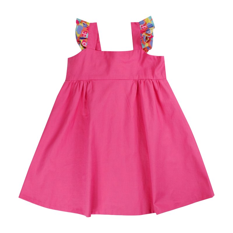 Girls' Reversible Sweet Bow Dress - Colorful Infinity Huat 