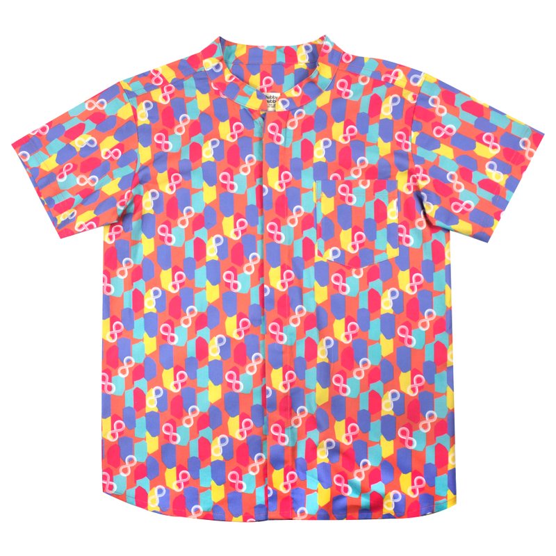 Boy's Mandarin Shirt - Colorful Infinity Huat