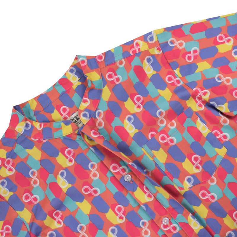 Boy's Mandarin Shirt - Colorful Infinity Huat