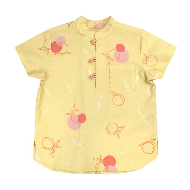 Boy's Knot Shirt - Yellow Longevity Peaches