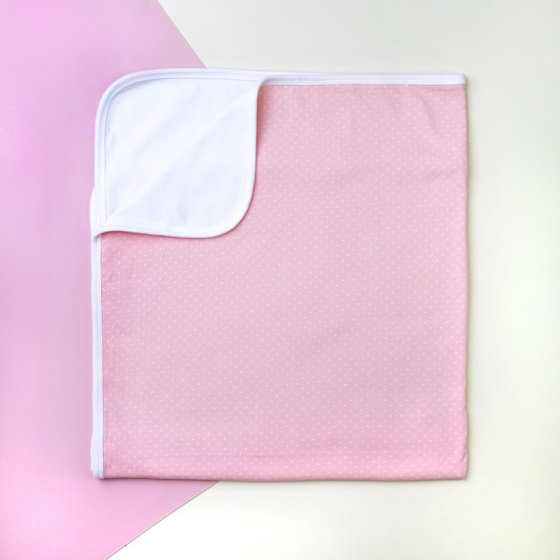 Jersey Baby Blanket- Pink polkadots