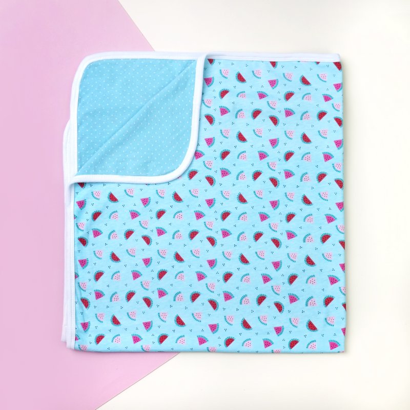 Jersey Baby Blanket- Teal Watermelons with Teal Polkadots
