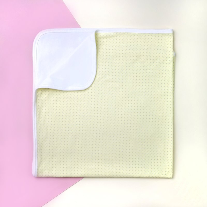 Jersey Baby Blanket- Yellow Polkadots