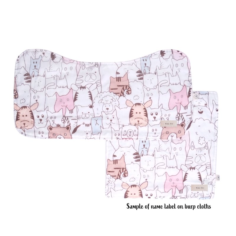 Burp Cloth Bundle -Abstract Animals Pink