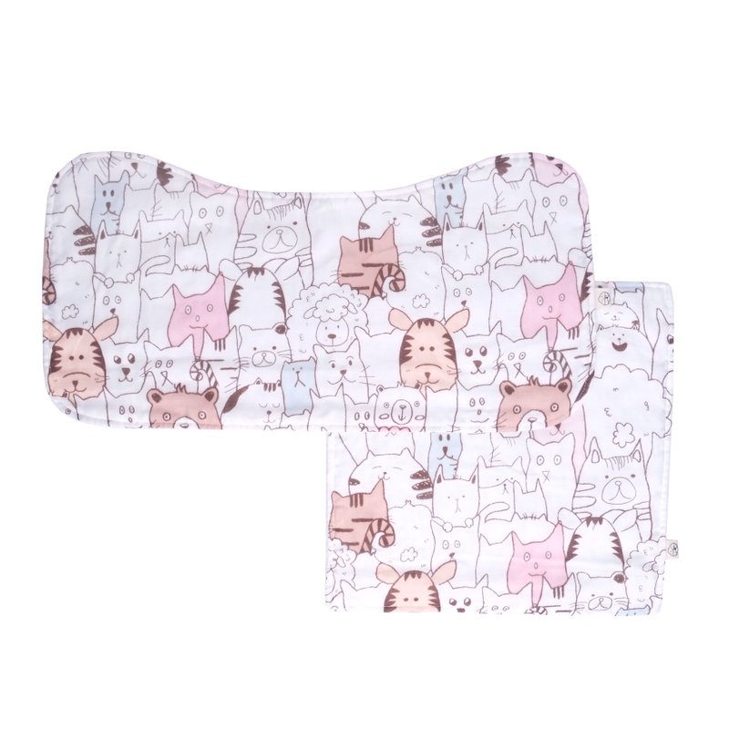 Burp Cloth Bundle -Abstract Animals Pink