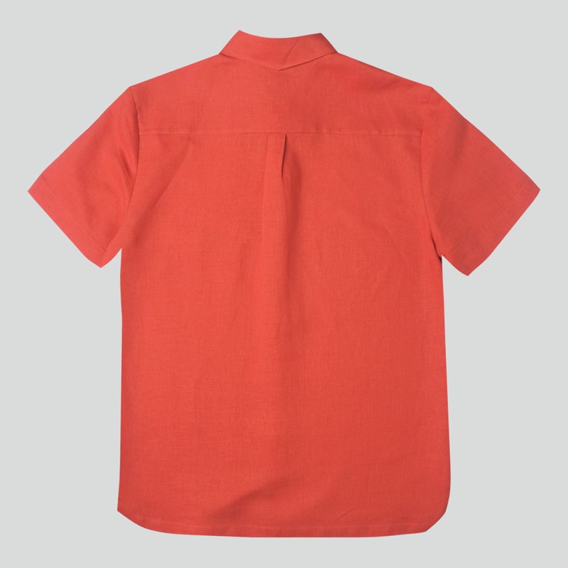 Men's Hexa Linen Shirt- Orange