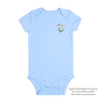 Organic Short Sleeve Blue Onesie